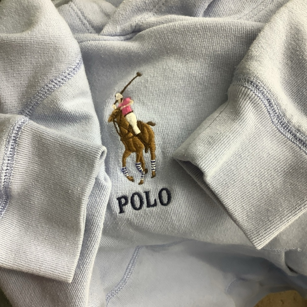 Polo Ralph Lauren Big Pony Sky Blue  Womens Hoodie Sz 16 - Picture 13 of 13